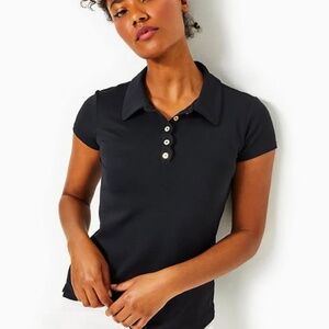 Lilly Pulitzer UPF 50+ Luxletic Frida Scallop Polo Top